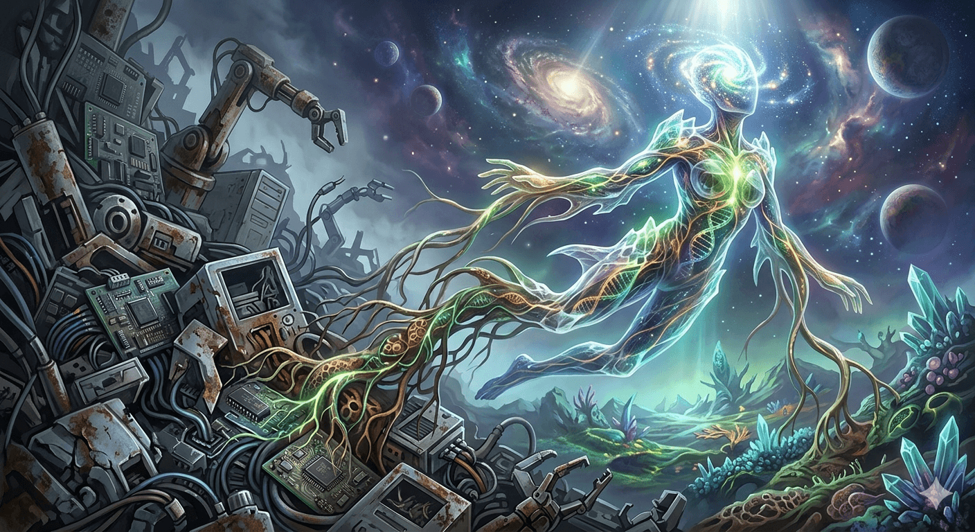 The Silicon Fallacy and the Organic Future: The "Super Living Being" bottom image